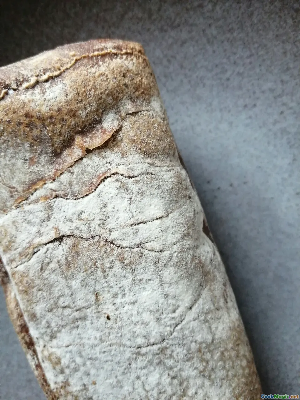bread cracks, burnt crust
