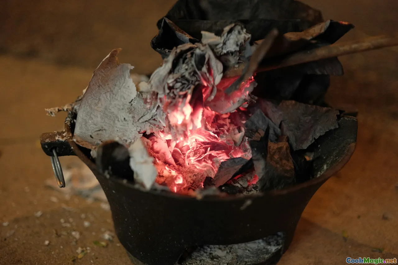 coal pot, clay pottery, charcoal fire, Seaview Farm