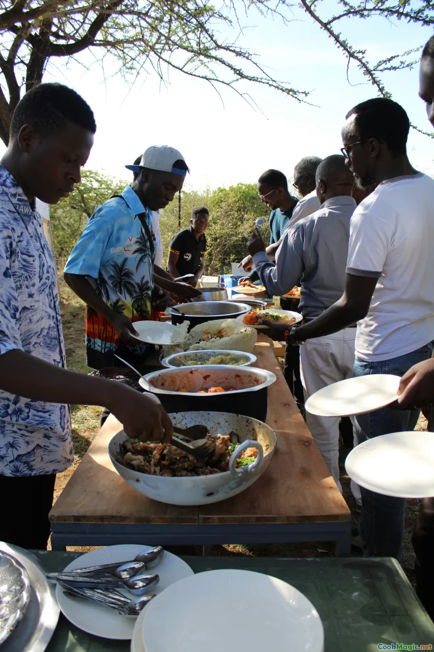 community celebration, local dance, shared meals, festival crowd, communal tables
