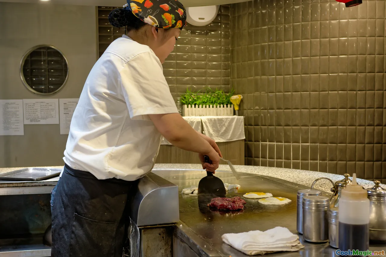 cooking persimmon, chef preparing dish, culinary experimentation