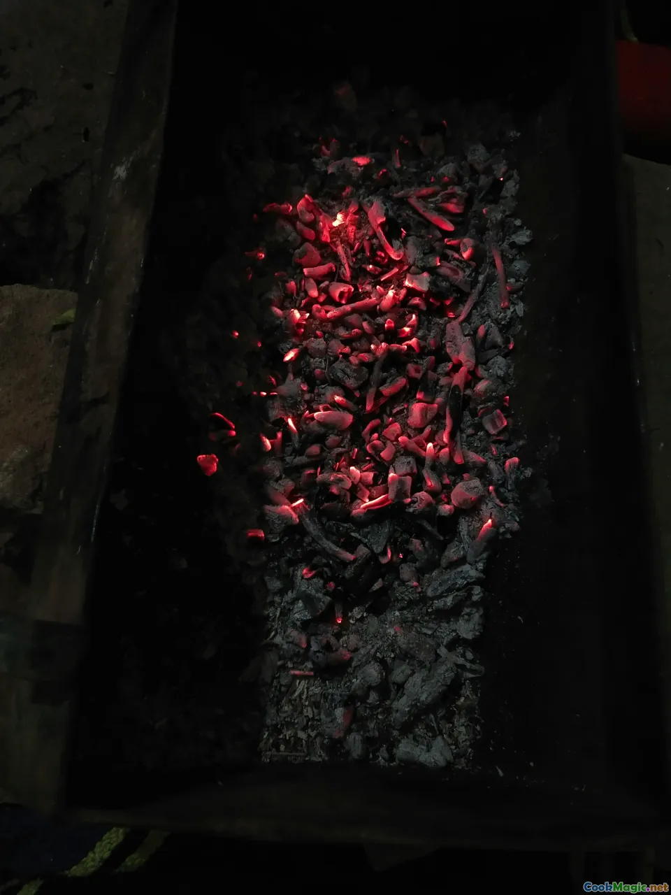 cooking process, wrapped food, fire pit