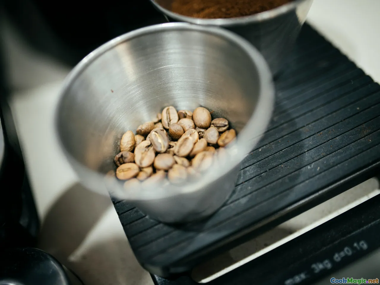 cooking steps, pot and ladle, blending beans, kitchen process
