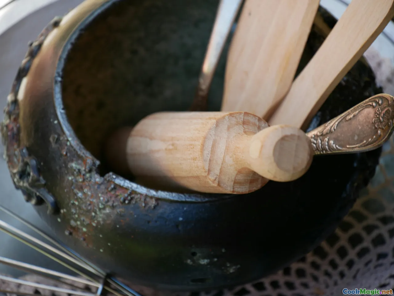 cooking vegetables, rustic wooden spoon, traditional recipe