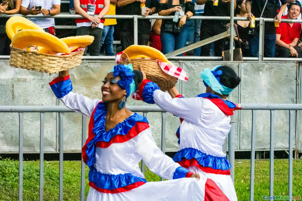 Cuban festival, fruit carving, salsa dancing