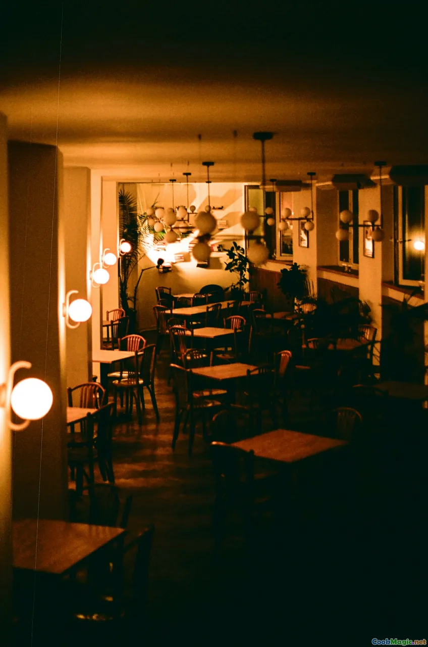 dim lighting, cozy restaurant, mood ambiance