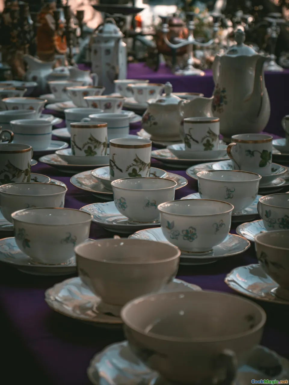 family tea gathering, children