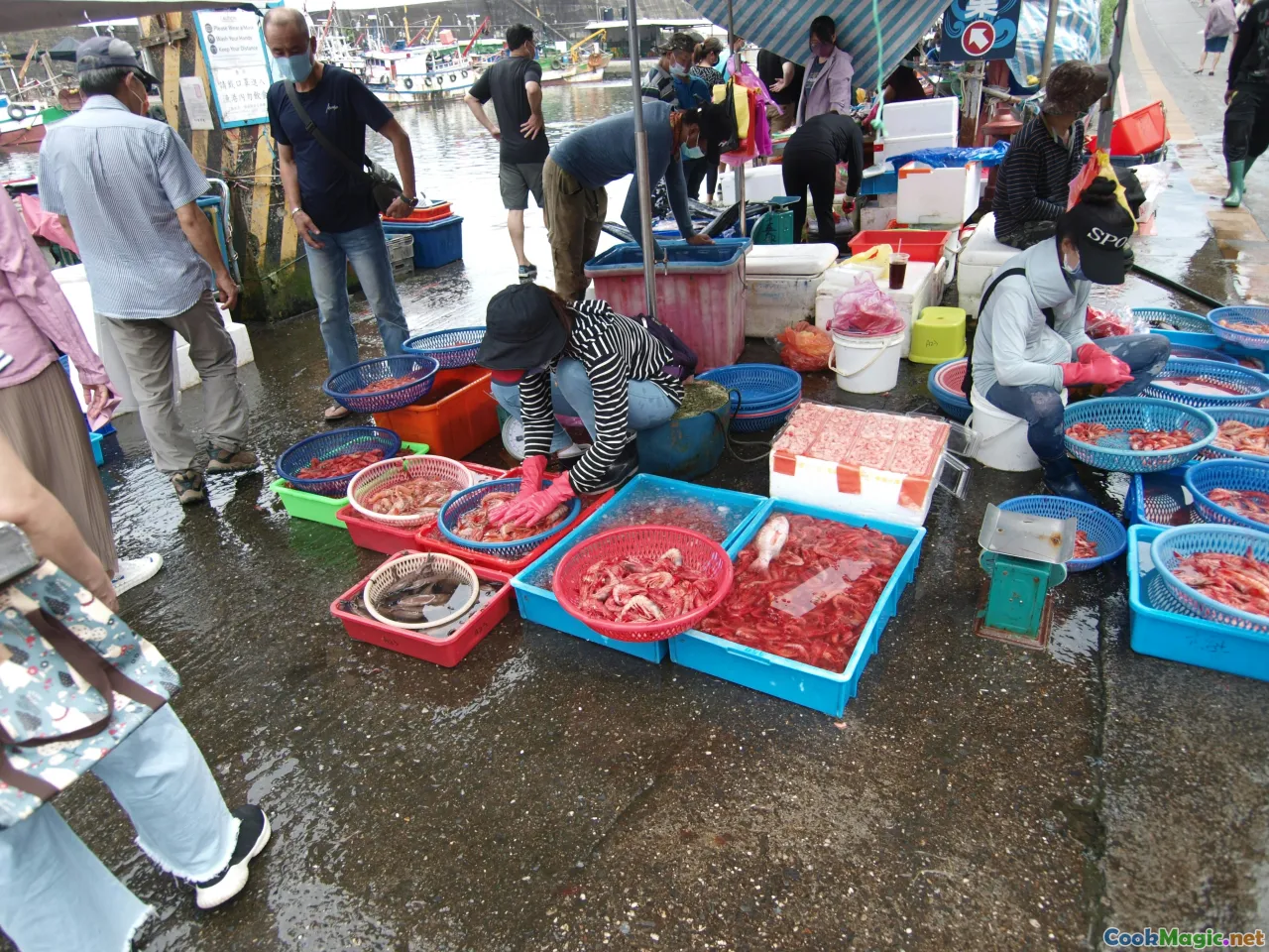 fishing ports, fish markets, seafood display, local vendors