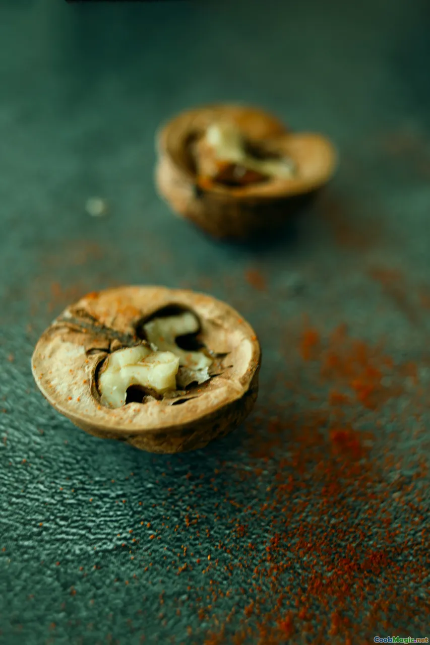 food science, pastry structure, close-up crumb, nuts