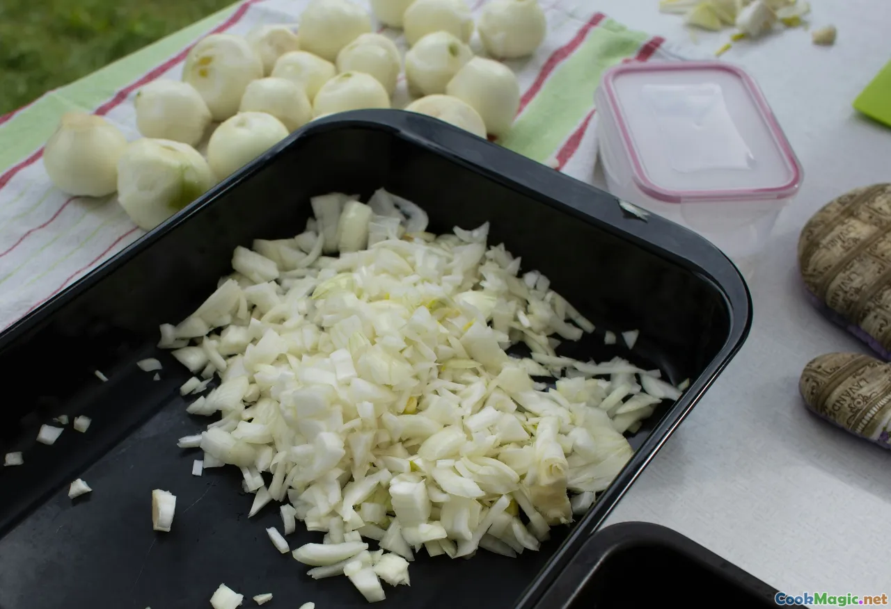 fresh potatoes, onions, eggs, flour, sour cream