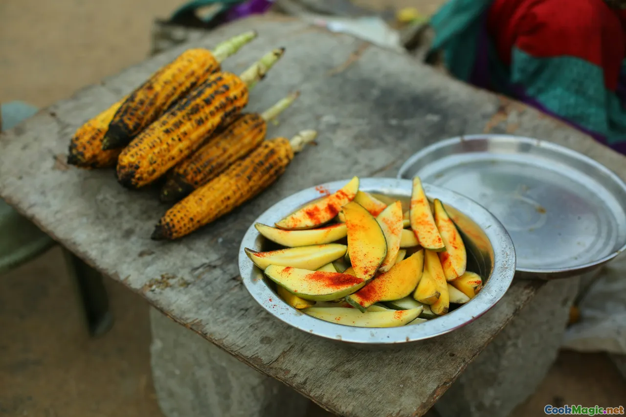 Ghanaian street food, vegetarian snack, plantain chips