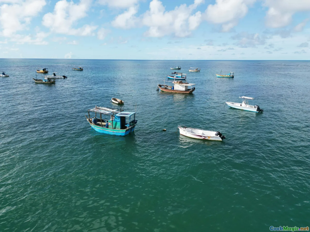 Guyana coast, coastal fishing, fishing boats, Caribbean seascape
