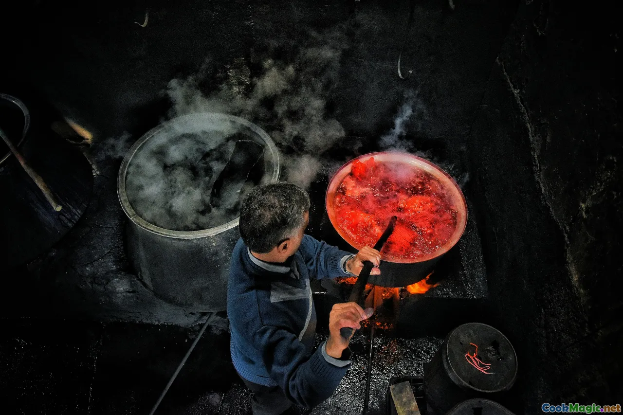 Kanak men preparing Bougna, traditional New Caledonia feast