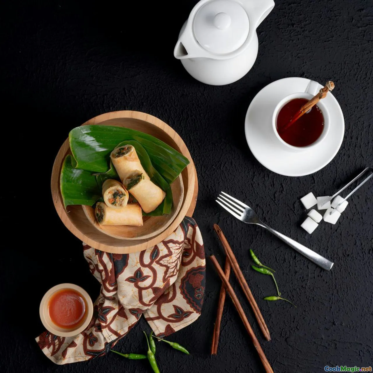 lazy Susan, chopsticks, tea etiquette, dim sum table