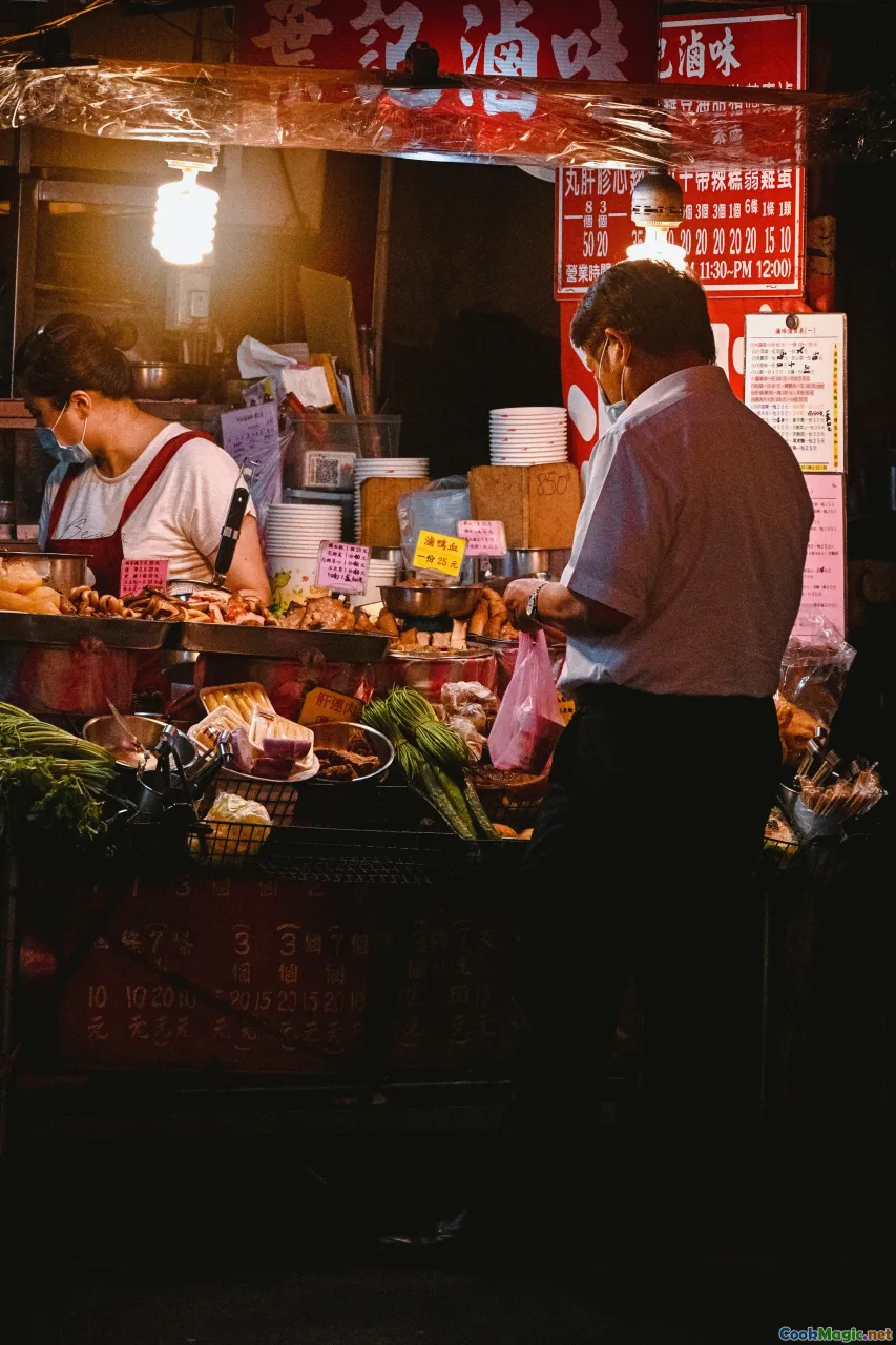 modern restaurant, chef plating, market stalls