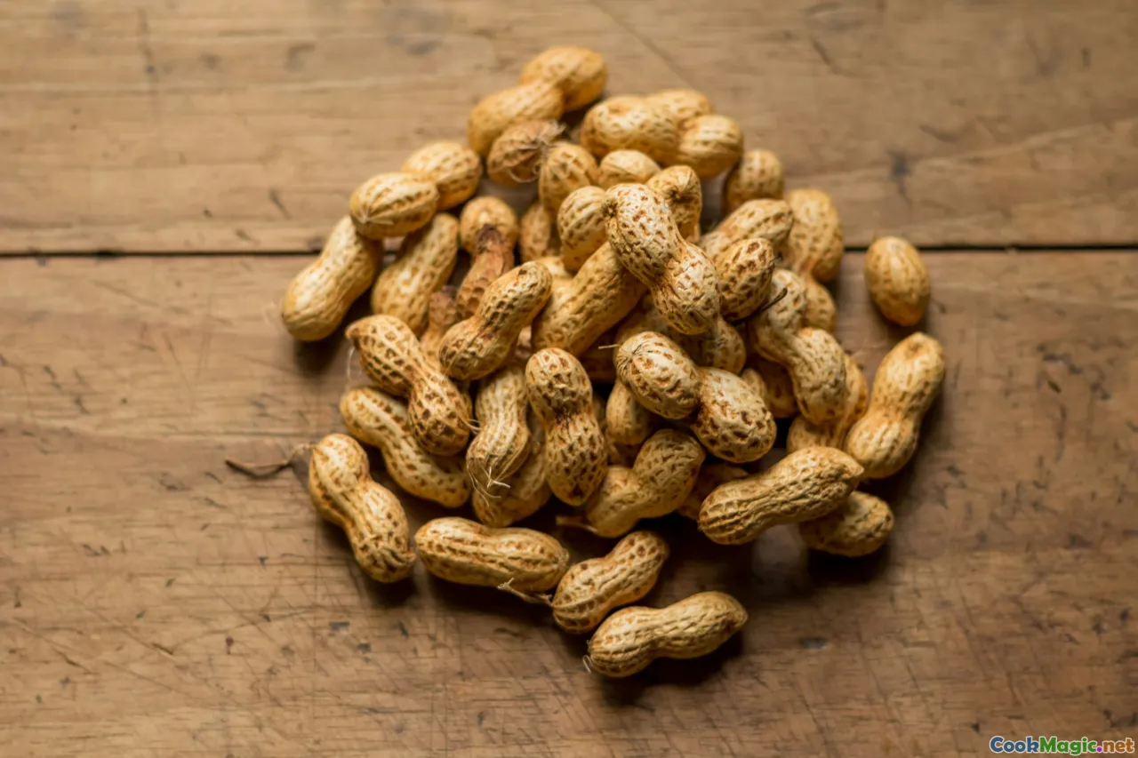 peanuts, sesame, broad beans, garlic chips