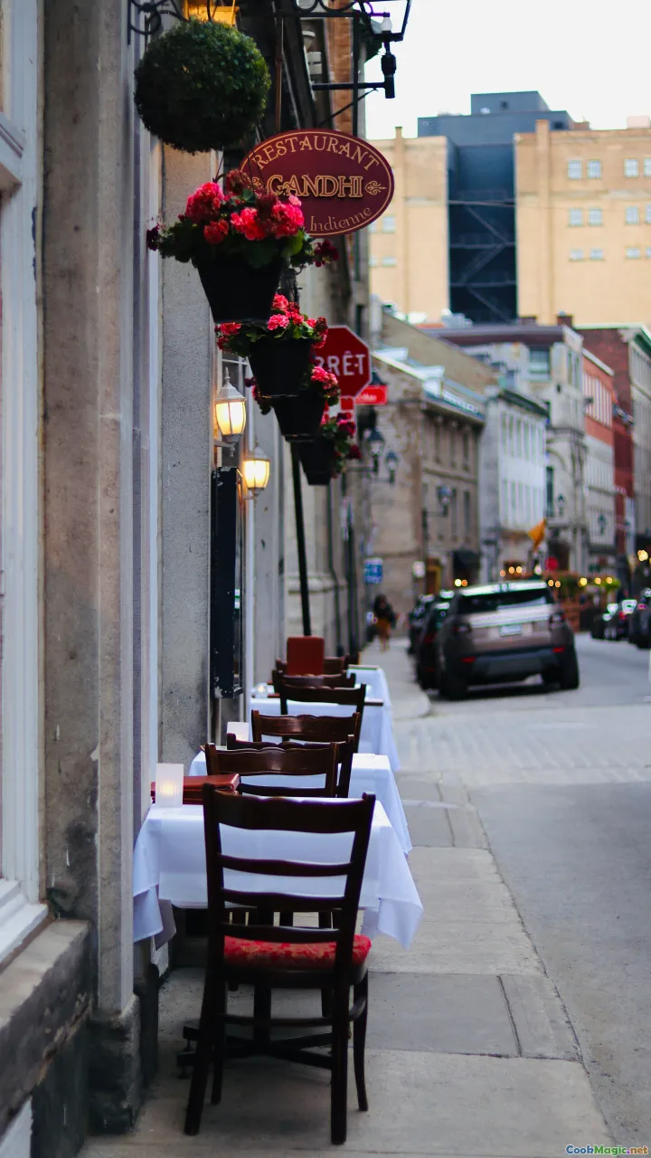 Quebec streets, cozy diner, traditional poutine, cultural heritage