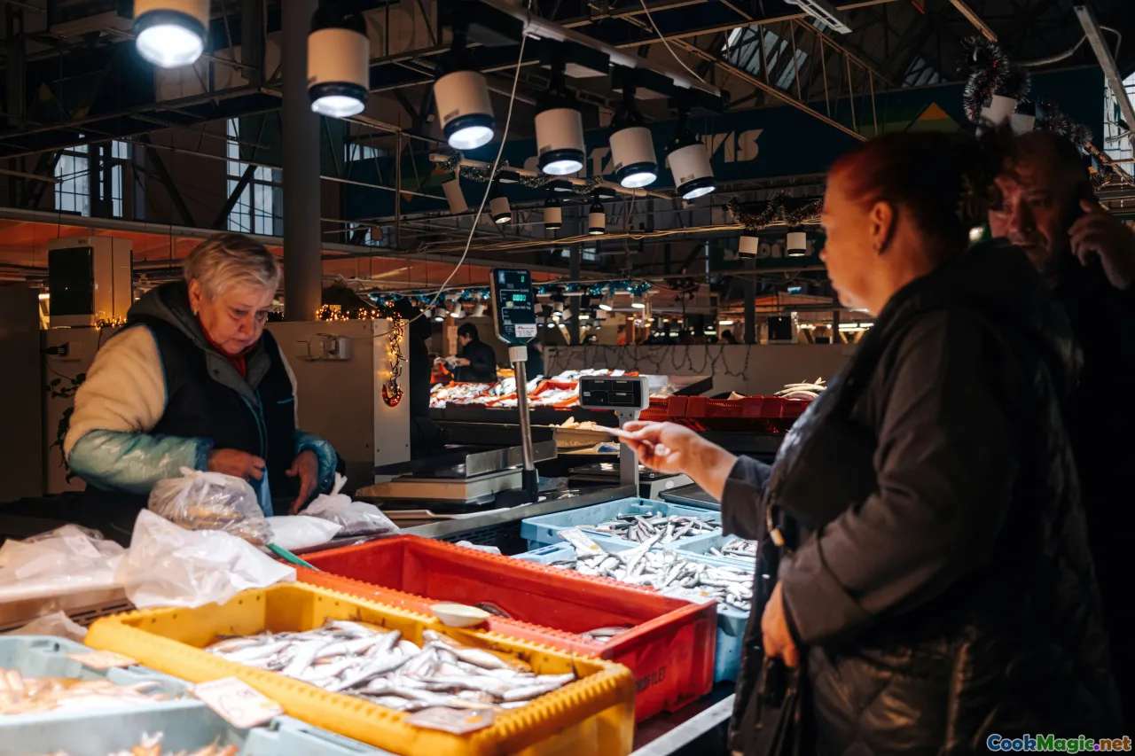 Riga Central Market, herring, vendor