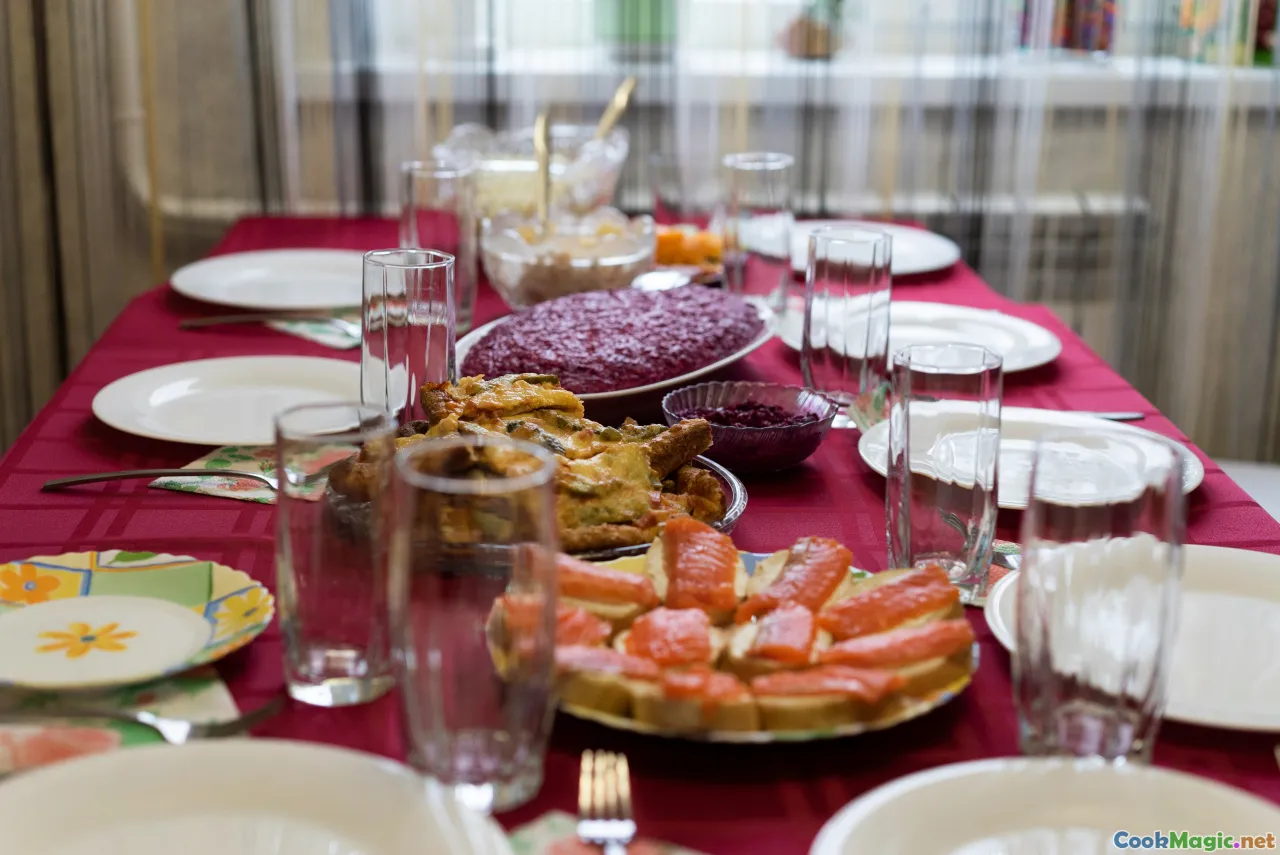 Russian hospitality, family gathering, traditional feast