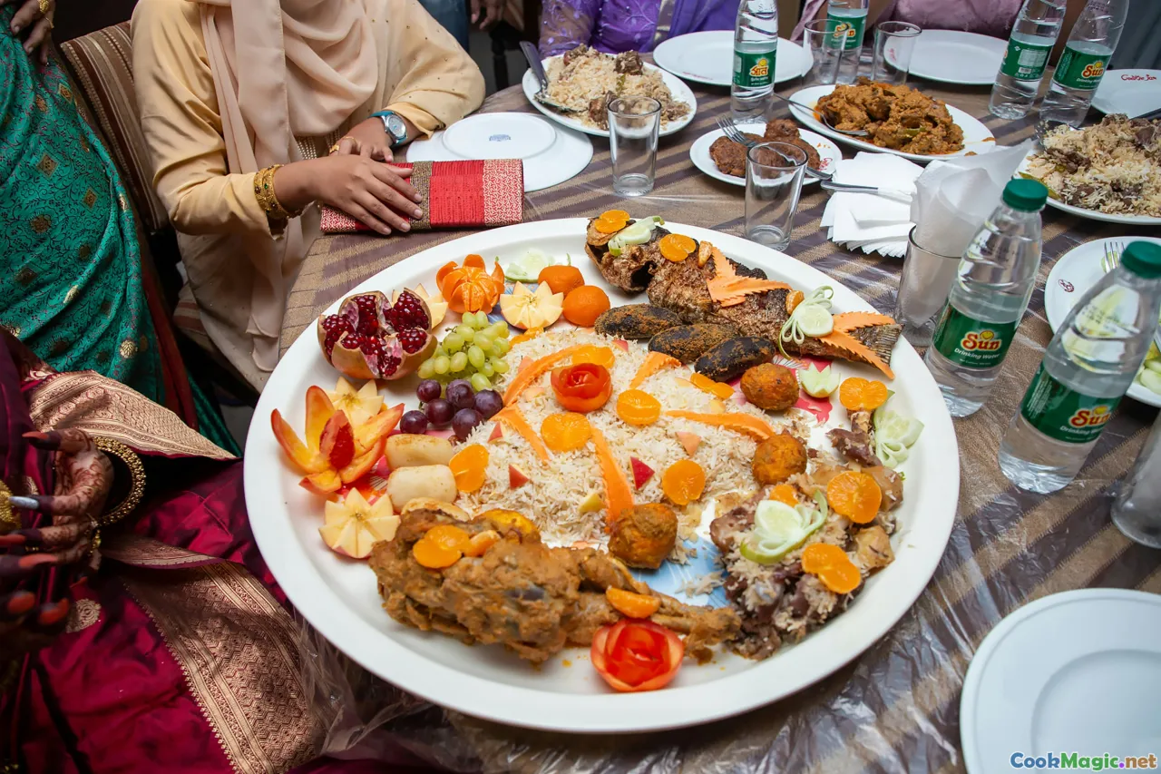 serving roti, Pakistani meal, family dining, cultural celebration