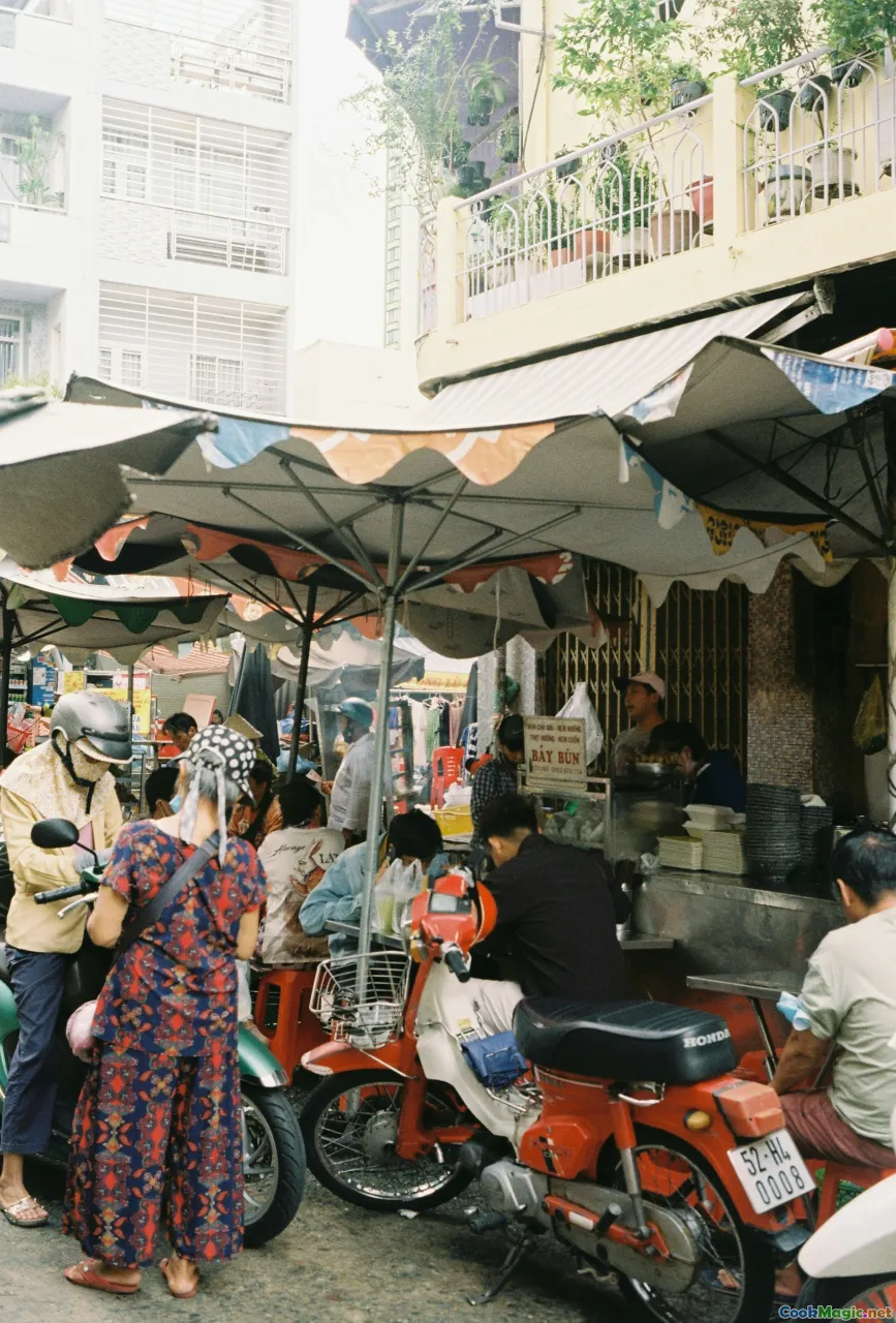 street market, eating, street food setup