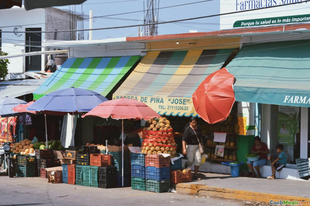 Surquillo market, produce stalls, bright peppers, Lima street
