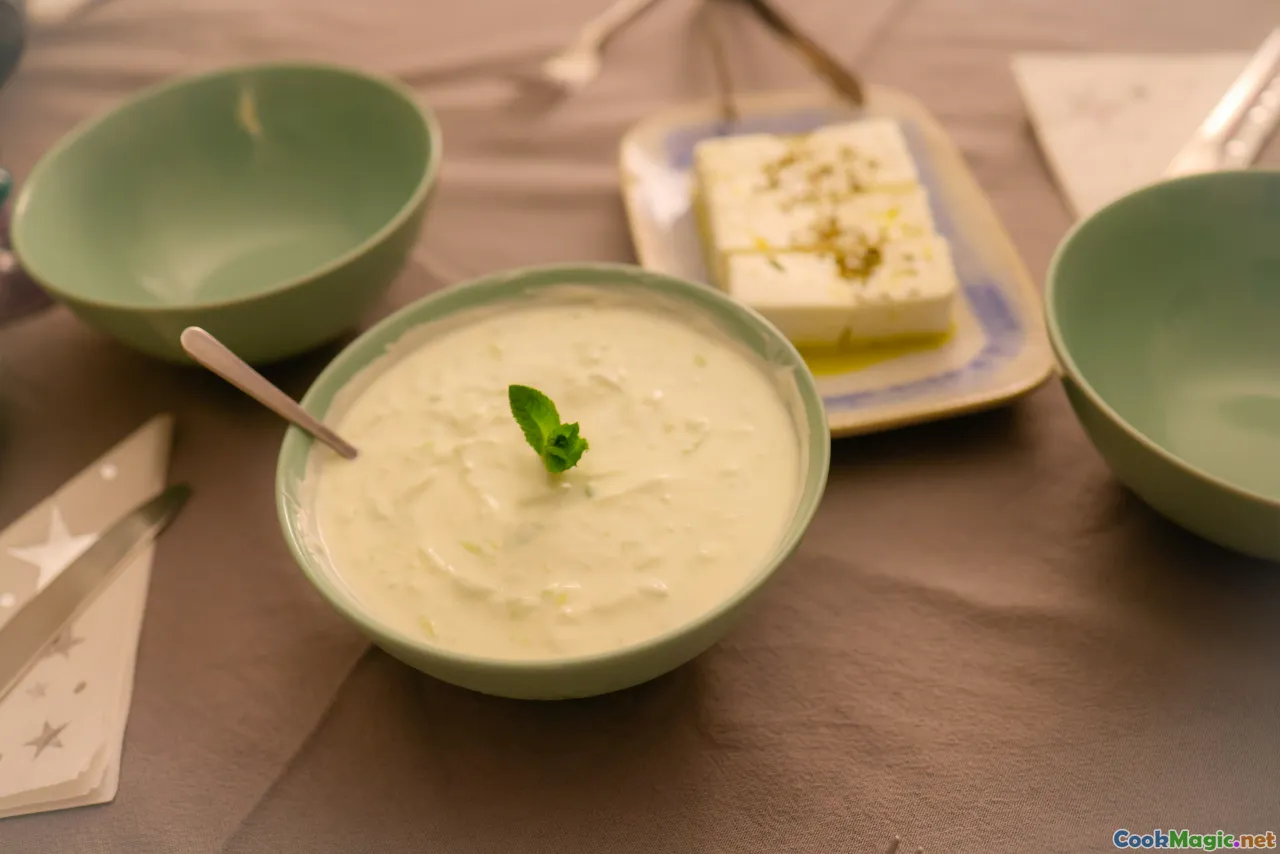 tzatziki, Greek yogurt, cucumber, dill, freshness