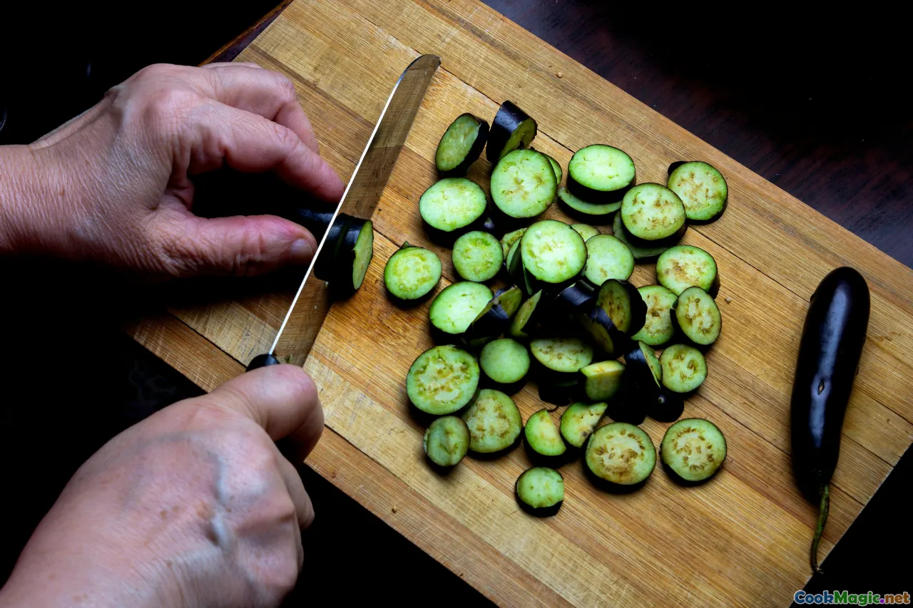 vegetable scraps, cutting board, onion skins, herb stems