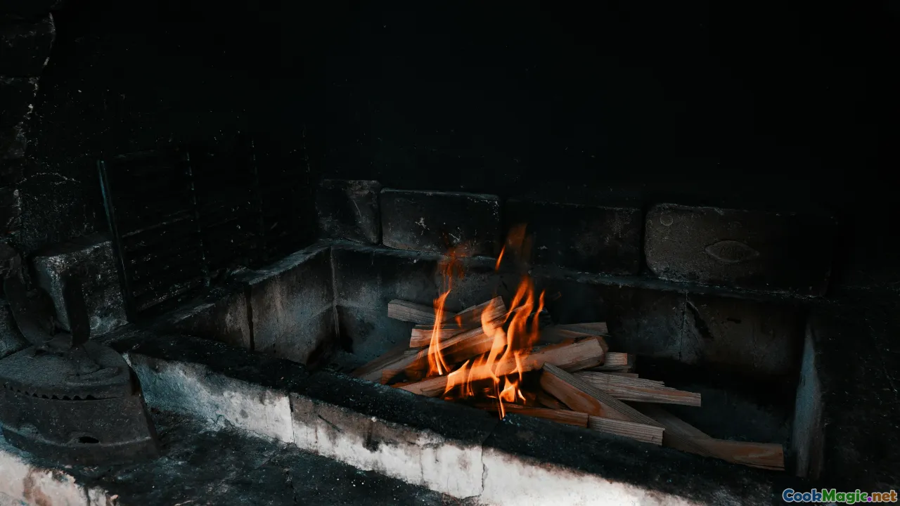 village kitchen, three-stone fire, Malaita, woodsmoke