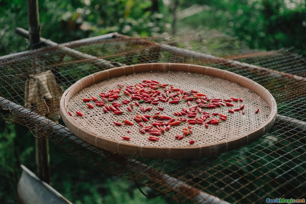 Andean fields, pepper plants, farm harvest, terroir