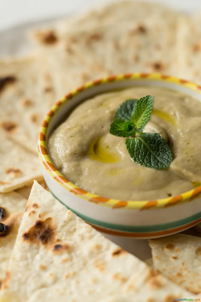 babaganoush, mezze platter, dips and veggies