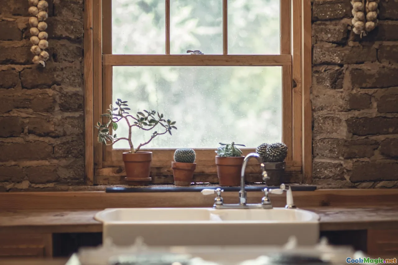 countryside, farmhouse kitchen, summer sun, jars on windowsill
