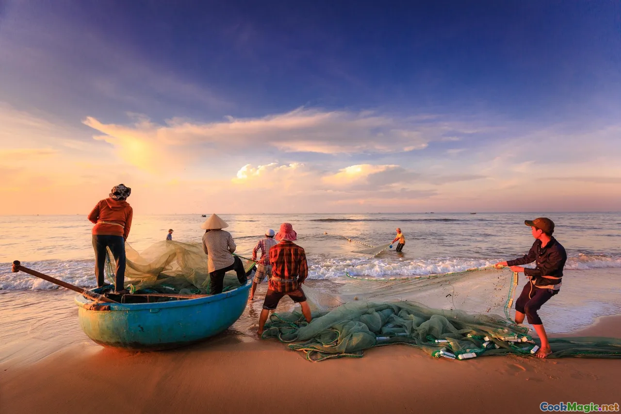 Māori elders, respectful posture, traditional fishing