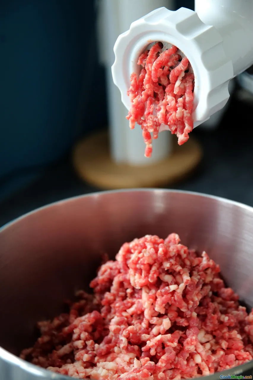 meat grinder, texture comparison, food processor, coarse spread