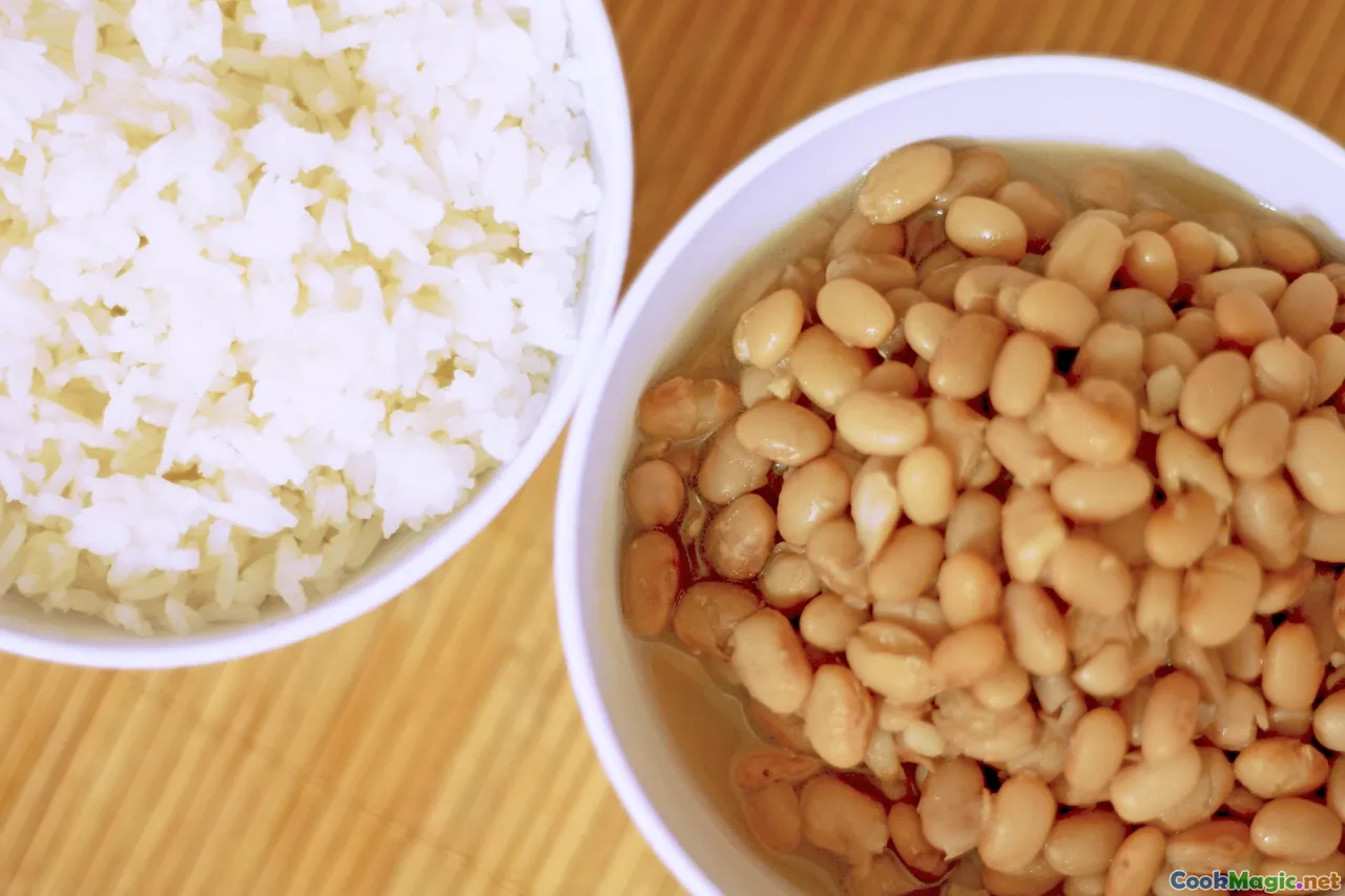 rice and beans plating, close-up, typical Belizean meal