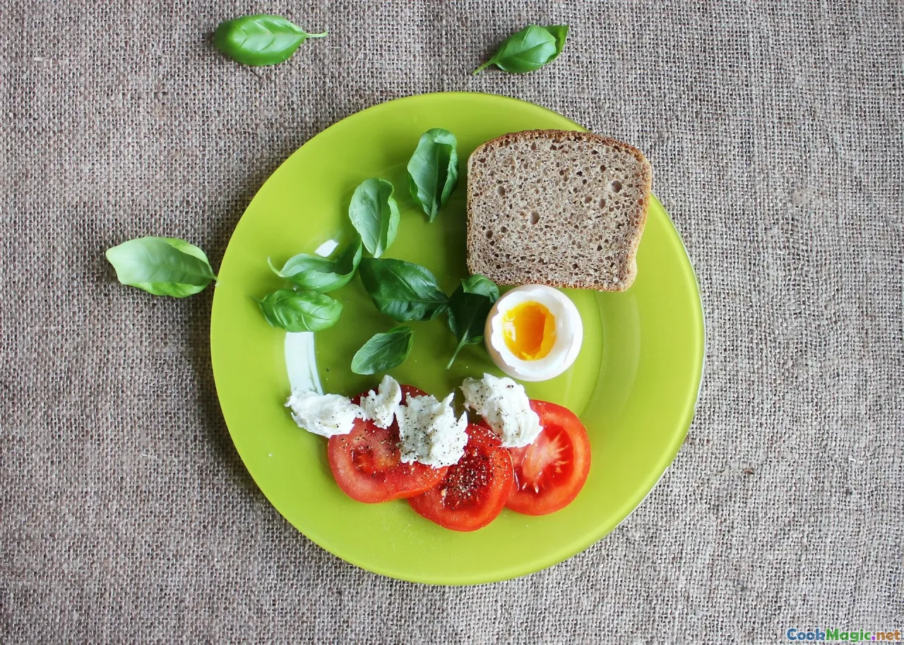 tasting plate, eggs, tomatoes, carrots