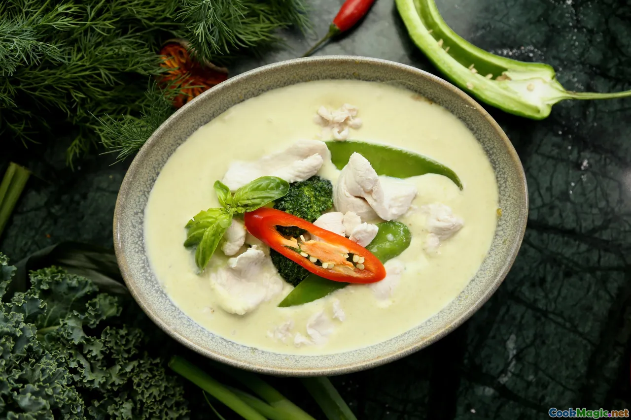 Thai green curry, red curry, Thai basil dish