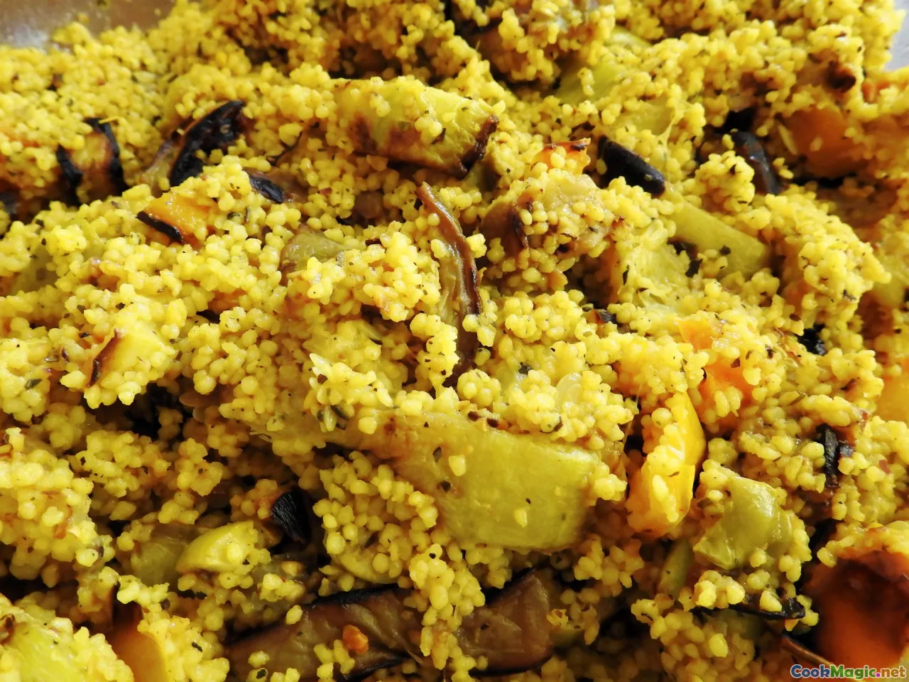 Tunisian couscous, shakshuka, brik