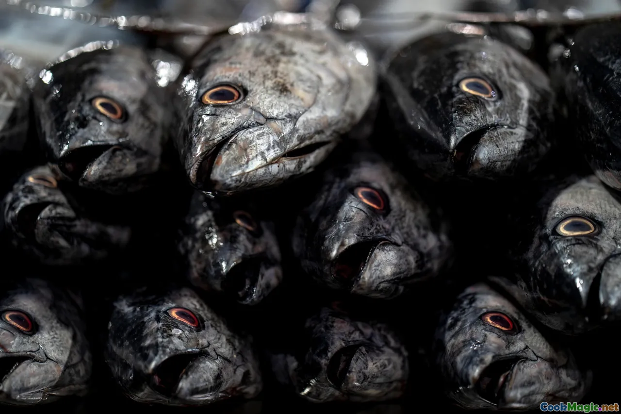 Tunisian seafood market, buying fresh fish, seafood preparation tips