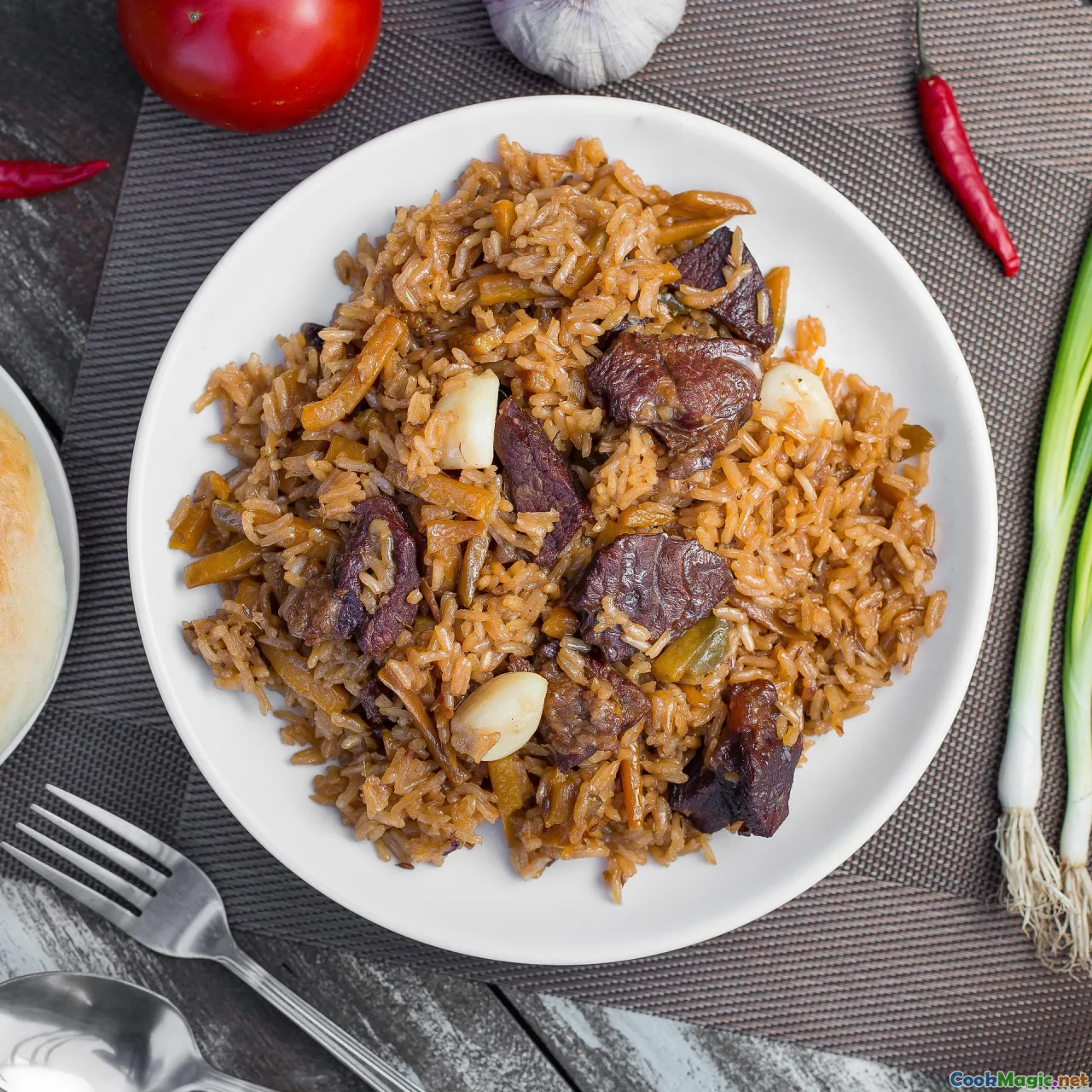 Uzbek pilaf, persimmon pilaf, traditional rice dish
