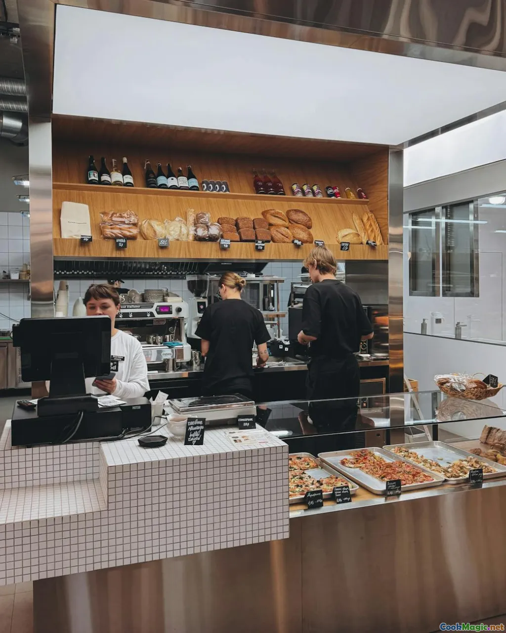 bakery display, modern bakery, Ghanaian dining, gourmet bread