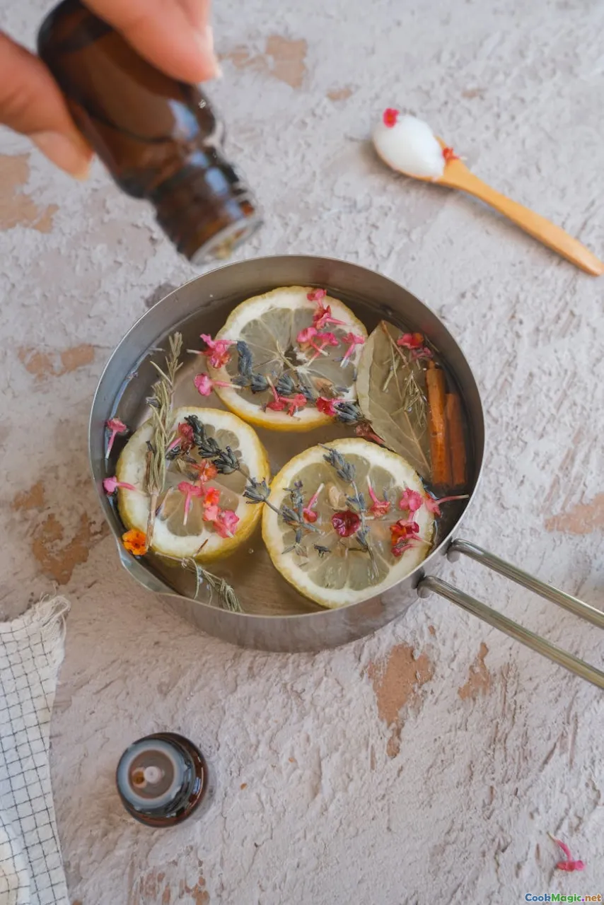 beef bones, simmering pot, herbal spices