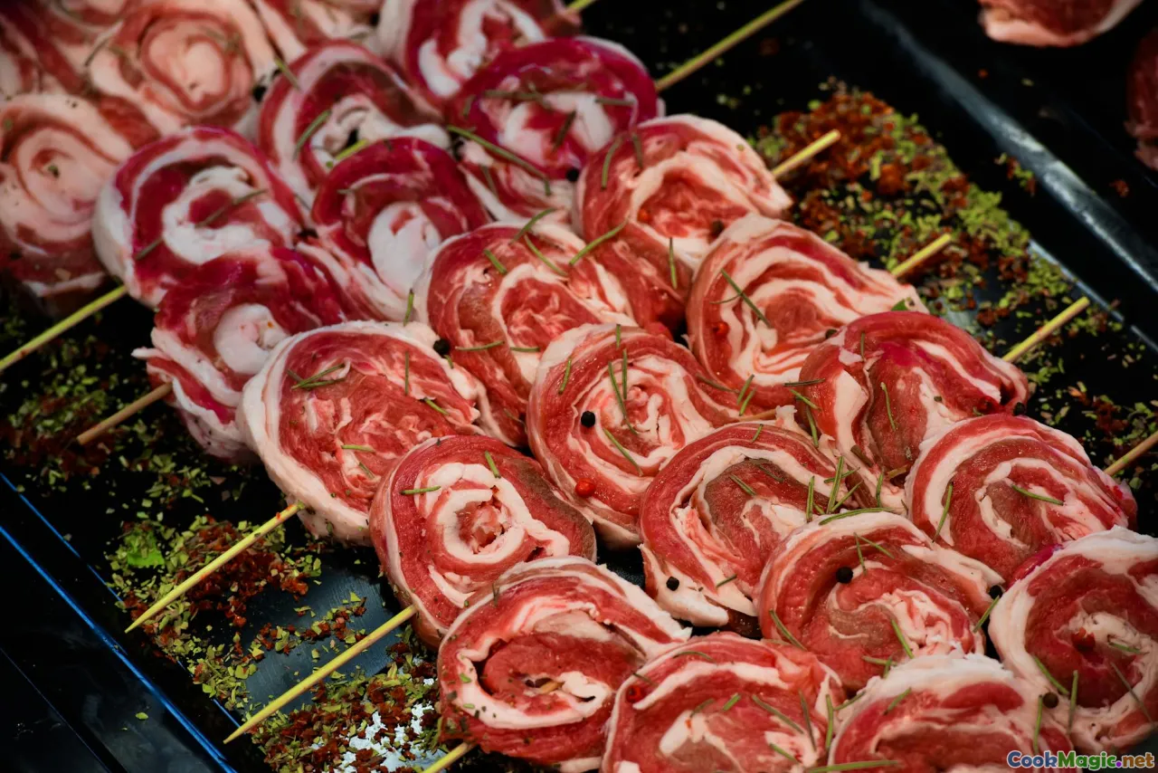 black beans, pork cuts, smoked sausages, herbs, spices