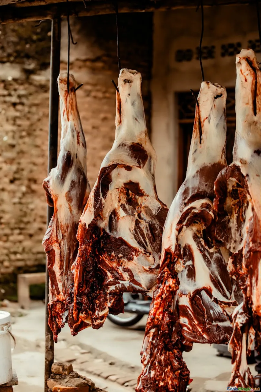 butcher process, kitchen, deer carcass