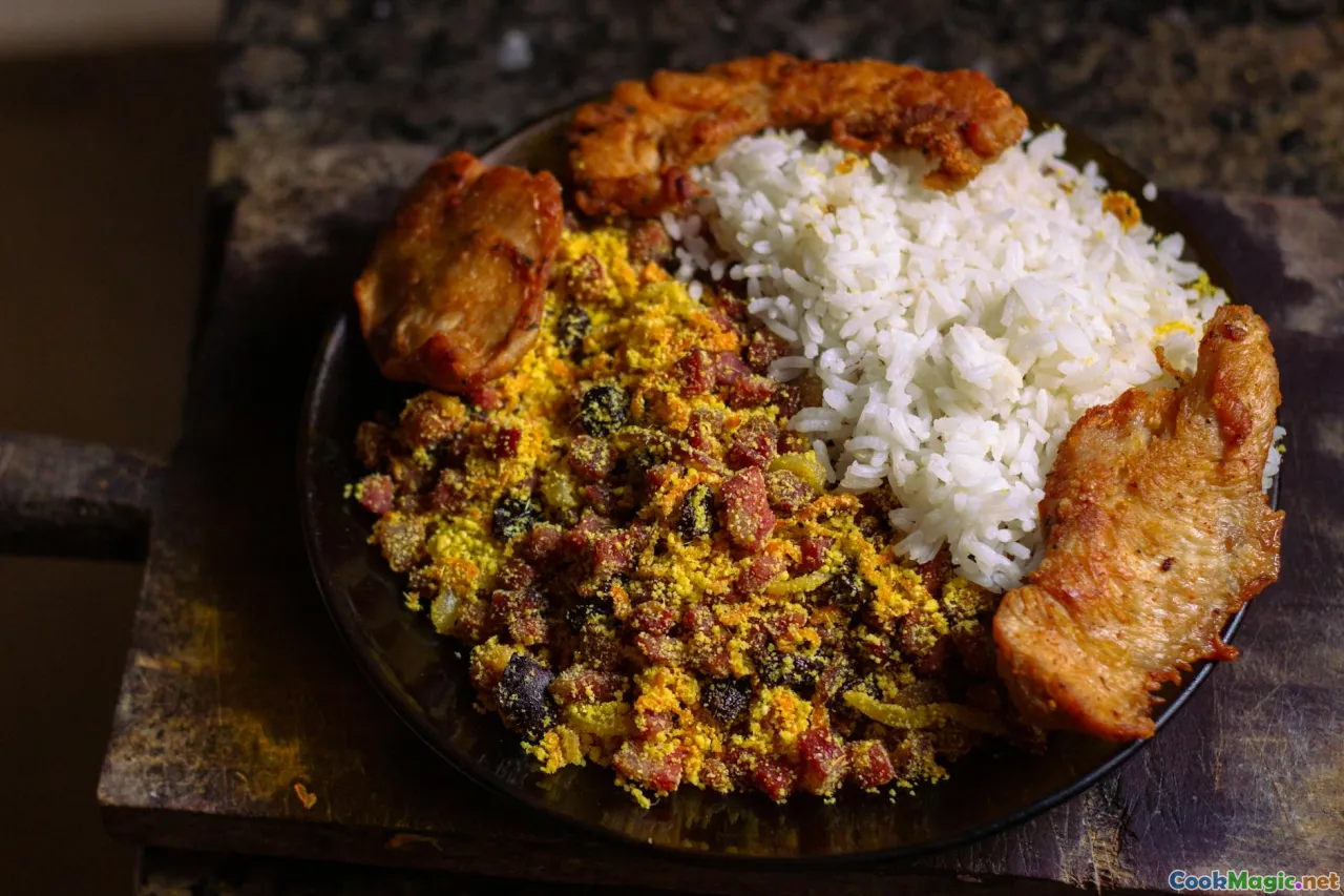coconut rice and beans, fried fish, beach lunch