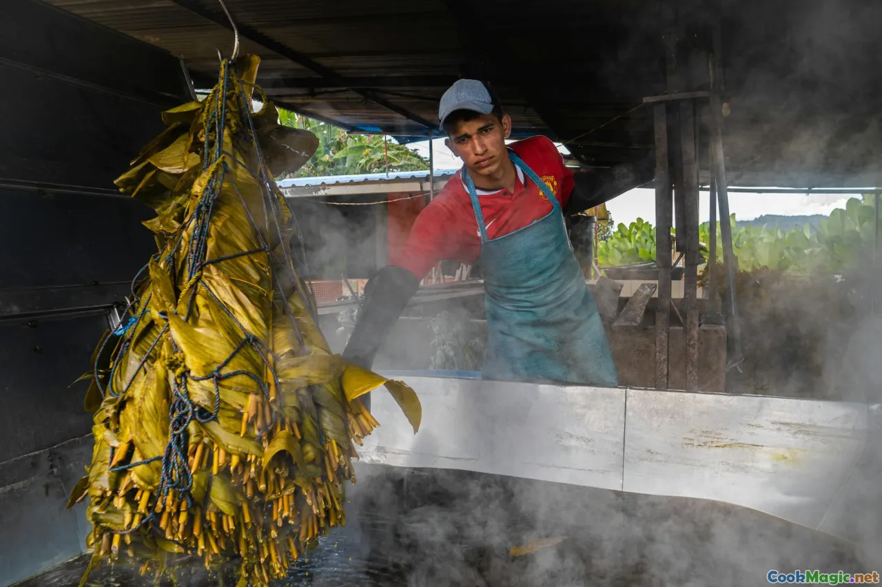 comal, banana leaves, charcoal, technique