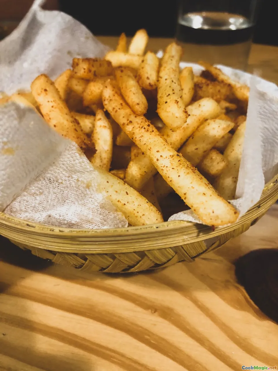 crispy fries, Canadian poutine, rustic kitchen, golden texture