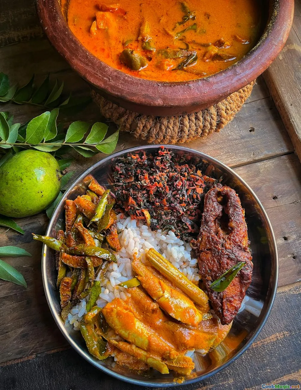 fish stew, fried fish, fish curry