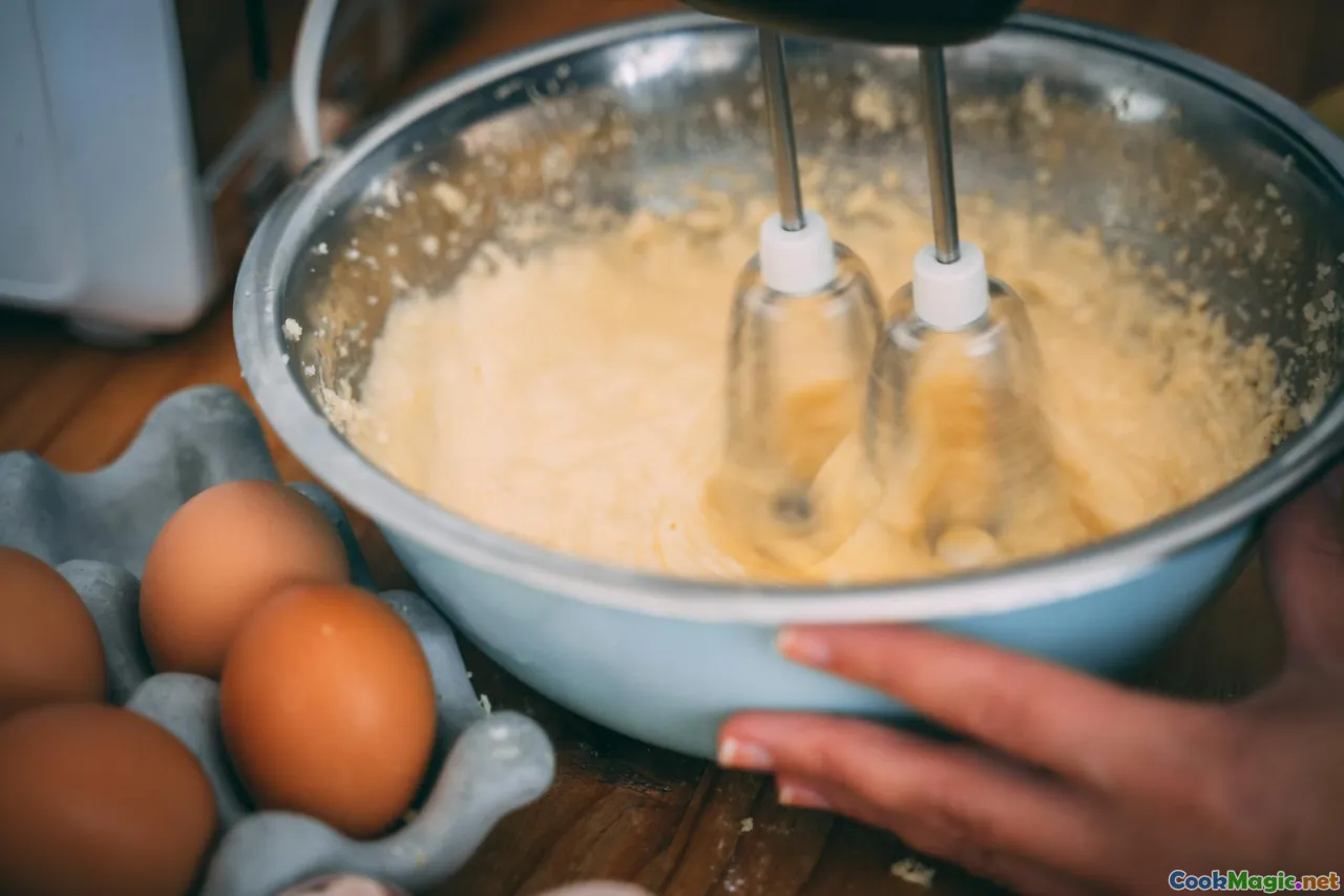 food preparation, batter mixing, grated potatoes
