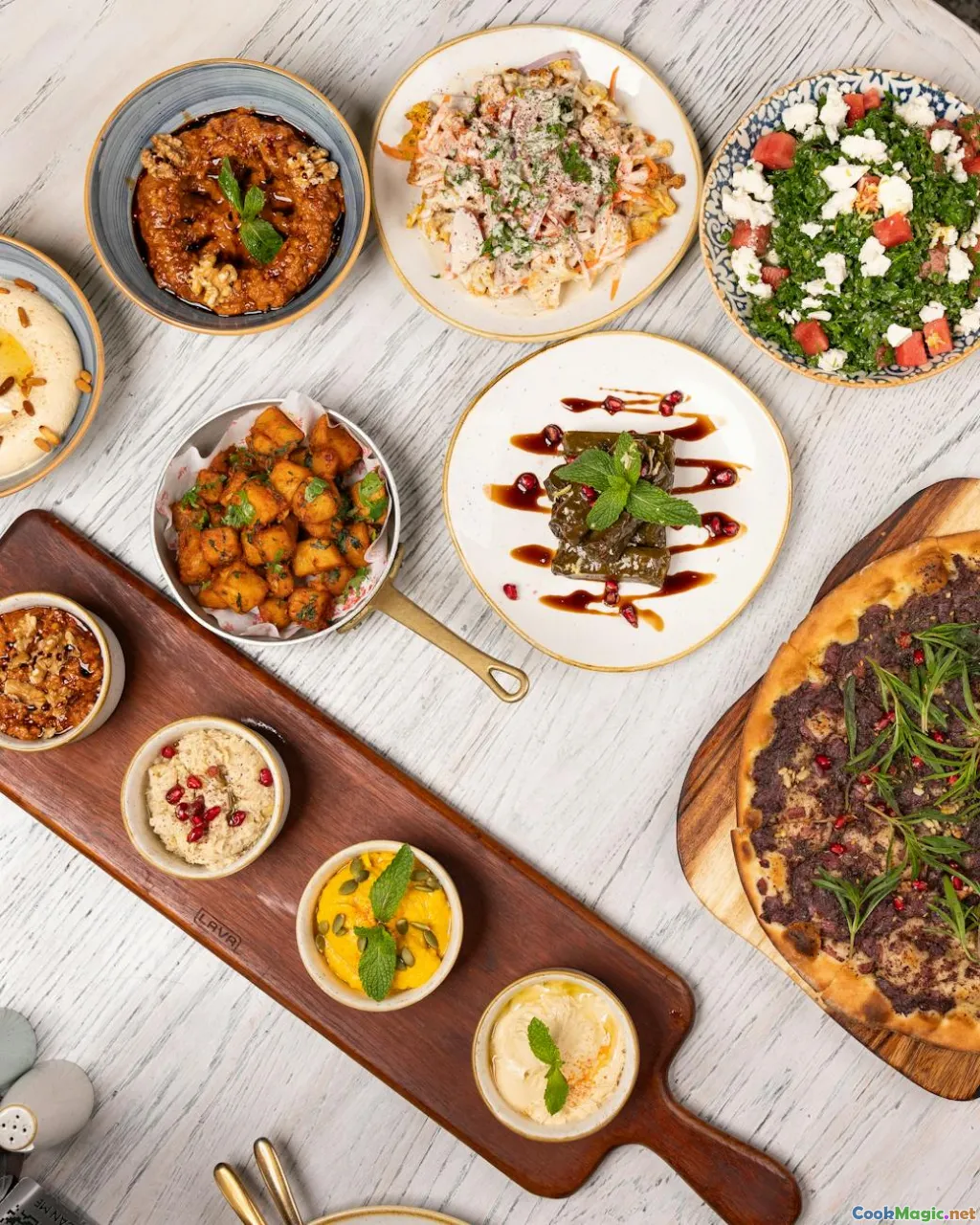 high-quality meat, spices, herbs, modern produce