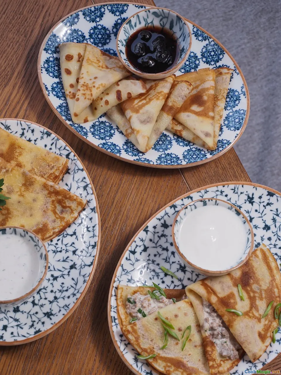 Hortobágyi-Palatschinken mit pikanten Füllungen